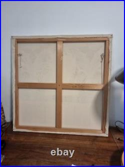 Tableau signée Monné technique mixte gothique / Christ symbolisme 33