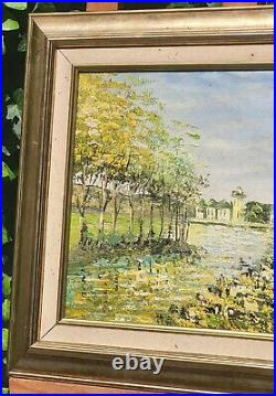 Tableau signée. Paysage Fermier. Peinture huile sur toile