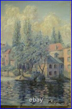 Tableau toile 1938 M Sofiano Argenton sur Creuse Post Impressionnisme