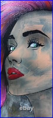 Toile Graffiti street art Punky Girl signé Captain Niglo