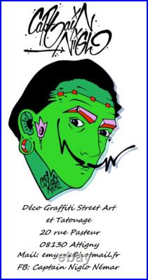 Toile Graffiti street art Punky Girl signé Captain Niglo