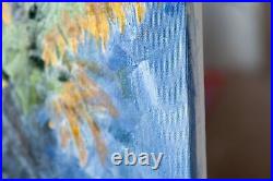 Tournesols avec bleu ORIGINAL huile sur toile peinture impressionniste
