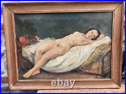 Très Beau Tableau Peinture Hst Huile Toile Nu Féminin Femme 1920 a identifier NA