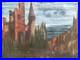 Très Belle Peinture Château Huile Sur Toile XVIIIe Paysage Mer Médiéval Ancien