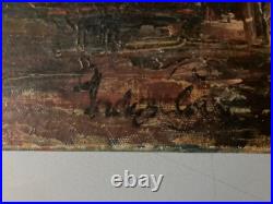 Très Belle Peinture Huile Sur Toile 1950 Maison Expressionniste Expressionnisme