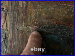 Très Belle Peinture Huile Sur Toile 1950 Maison Expressionniste Expressionnisme