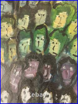 Très Belle Peinture Huile Sur Toile Concert 1980 Expressionniste Expressionnisme