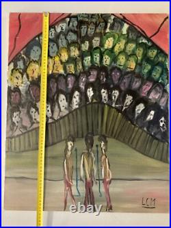 Très Belle Peinture Huile Sur Toile Concert 1980 Expressionniste Expressionnisme