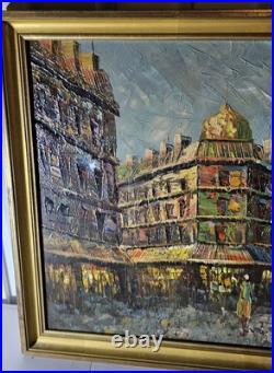 Tres Belle Peinture Huile Sur Toile Rues De Paris Montmartre Les Bouquinistes