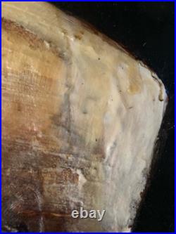 Très Belle Peinture Moderne Huile Sur Toile Abstrait Hst Abstraction Cire 1990