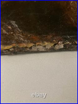 Très Belle Peinture Moderne Huile Sur Toile Abstrait Hst Abstraction Cire 1990