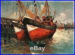 Très belle tableau Peinture originale style impressionniste HST Marine Signée