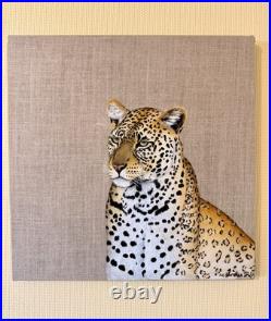 Triptyque Tableaux Animaliers Peinture sur Lin Brut (Thème Afrique / Savane)