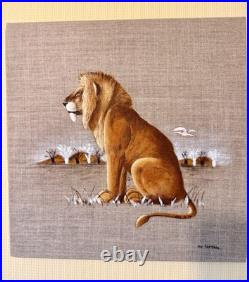Triptyque Tableaux Animaliers Peinture sur Lin Brut (Thème Afrique / Savane)