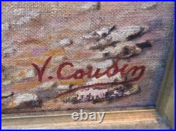 VICTOR COUSIN. Scène de Genre Orientalisme. Peinture huile sur toile signée