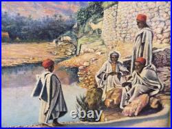 VICTOR COUSIN. Scène de Genre Orientalisme. Peinture huile sur toile signée