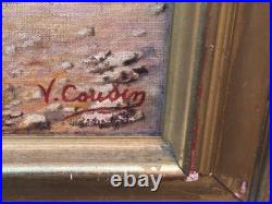 VICTOR COUSIN. Scène de Genre Orientalisme. Peinture huile sur toile signée