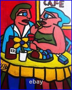 VISTO -Tableau art moderne contemporain Titre CAFÉ ROUGE