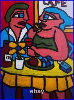 VISTO -Tableau art moderne contemporain Titre CAFÉ ROUGE