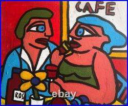 VISTO -Tableau art moderne contemporain Titre CAFÉ ROUGE