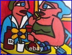 VISTO -Tableau art moderne contemporain Titre CAFÉ ROUGE