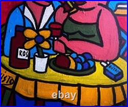 VISTO -Tableau art moderne contemporain Titre CAFÉ ROUGE