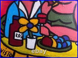 VISTO -Tableau art moderne contemporain Titre CAFÉ ROUGE