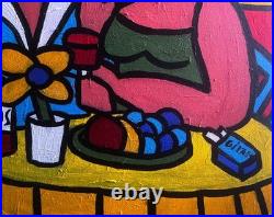 VISTO -Tableau art moderne contemporain Titre CAFÉ ROUGE
