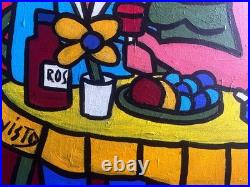 VISTO -Tableau art moderne contemporain Titre CAFÉ ROUGE