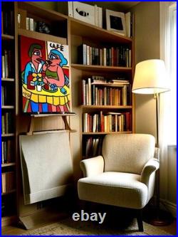 VISTO -Tableau art moderne contemporain Titre CAFÉ ROUGE