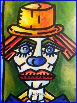 VISTO -Tableau art moderne contemporain Titre LES DEUX CLOWNS