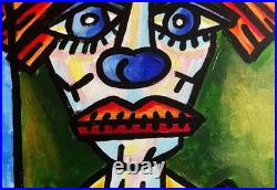 VISTO -Tableau art moderne contemporain Titre LES DEUX CLOWNS