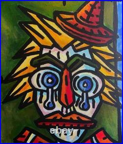 VISTO -Tableau art moderne contemporain Titre LES DEUX CLOWNS