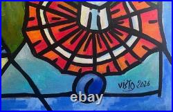 VISTO -Tableau art moderne contemporain Titre LES DEUX CLOWNS