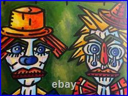 VISTO -Tableau art moderne contemporain Titre LES DEUX CLOWNS