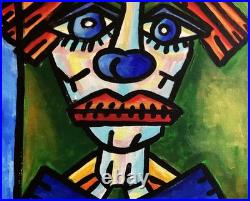 VISTO -Tableau art moderne contemporain Titre LES DEUX CLOWNS