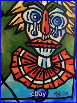 VISTO -Tableau art moderne contemporain Titre LES DEUX CLOWNS