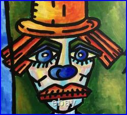 VISTO -Tableau art moderne contemporain Titre LES DEUX CLOWNS