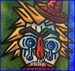 VISTO -Tableau art moderne contemporain Titre LES DEUX CLOWNS