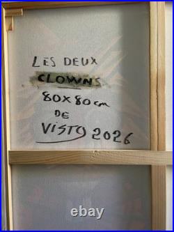 VISTO -Tableau art moderne contemporain Titre LES DEUX CLOWNS