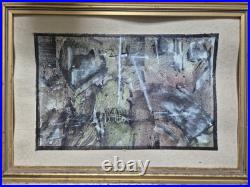 Valentin Samarine (1928-2025) Tableau Russian Art abstraction Signé Encadré
