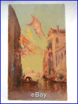 Venise Beau Paysage 1900 Huile / Toile Esprit Ziem Monogramme Peinture Tableau