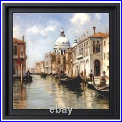 Venise, Le Môle à l'entrée du Grand Canal et la Salute Peinture 40x40 cm