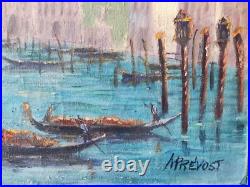 Venise Tableaux Vers 1970/1980 Signé à Identifier Italie 1/2