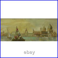 Vers 1930-1940 Ancienne peinture huile Venise 63x35 cm