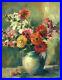 Victor BADER, fleurs, Alsace, Mulhouse, zinnias, freesias peinture, tableau