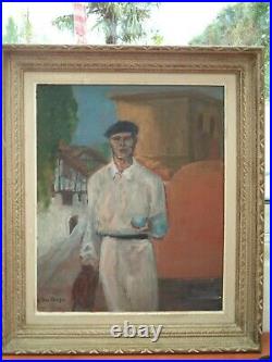 Vintage grande peinture Pays Basque / FANDANGO / FARANDOLE/danse Pays Basque