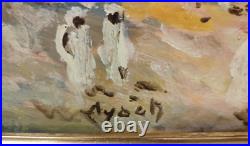 Vue d'un marché en Orient Huile sur toile décorative encadrée signée ilisible