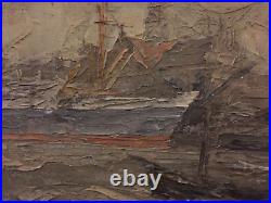 Vue du port d'Anvers, huile sur toile, vers 1930