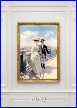 Week-end à Llandudno Élégant couple 1900 Acrylique 50x70